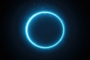 Obraz premium Glowing Blue Circle Against Dark Background