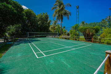 tennis court and net