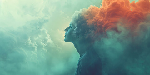 A haze of confusion, capturing the cognitive challenges faced by individuals with mental health conditions.