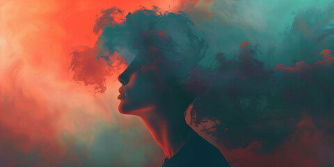 A haze of confusion, capturing the cognitive challenges faced by individuals with mental health conditions.