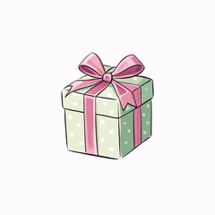 Gift box with a joyful mood on a light background with copy space
