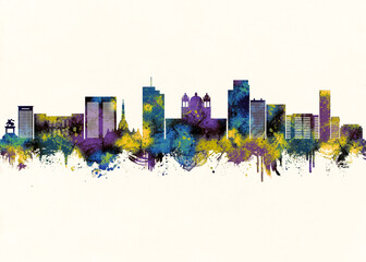 Obraz premium San Salvador City Skyline. Cityscape Skyscraper Buildings Landscape City Downtown Abstract Landmarks Travel Background Modern Art Architecture Business View Building Corporate