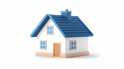  A minimalistic 3D vector for applications and web pages.Plastic render of house on isolated white background. 3d cartoon illustration symbol of security and protection.