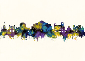 Fototapeta premium Santa Fe City Skyline. Cityscape Skyscraper Buildings Landscape City Downtown Abstract Landmarks Travel Background Modern Art Architecture Business View Building Corporate