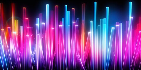 A colorful, glowing line of lights that are all different colors background.