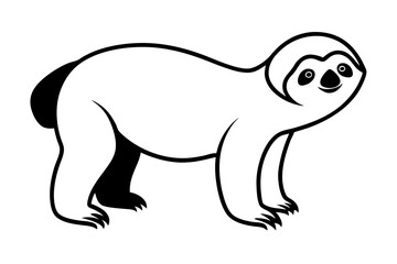 sloth vector silhouette icon style white background