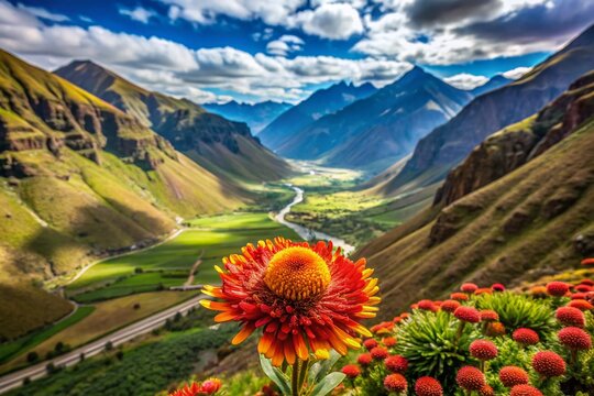 Stunning Aerial View of the National Peruvian Flower - Cantuta in Full Bloom