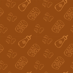 food pattern. doodle food pattern. seamless pattern of food and beverage. hand drawn food pattern background