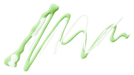 green watercolor drop zigzag isolated on transparent background