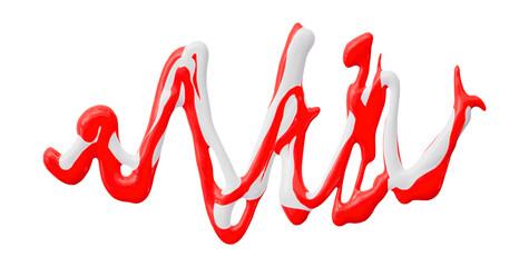 red watercolor drop zigzag isolated on transparent background