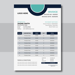 Company Invoice Design Template. Invoicing quotes, money bills, price invoices, payment agreement design, business invoice