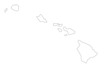 Hawaii State Outline with County Boundaries