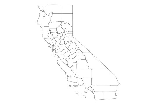 California State Outline with County Boundaries