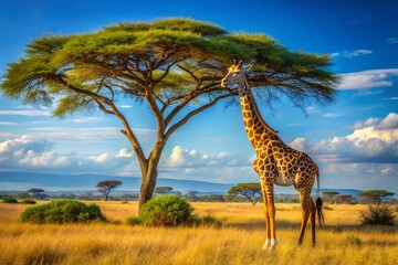 Obraz premium Stunning Giraffe in Natural Habitat - Free Stock Photo