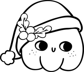 Christmas outline pumpkin doodle 