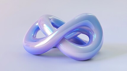 Fototapeta premium A 3D rendering of a iridescent infinity symbol.