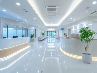 Modern and Bright Reception Area in a Clinic or Office Building