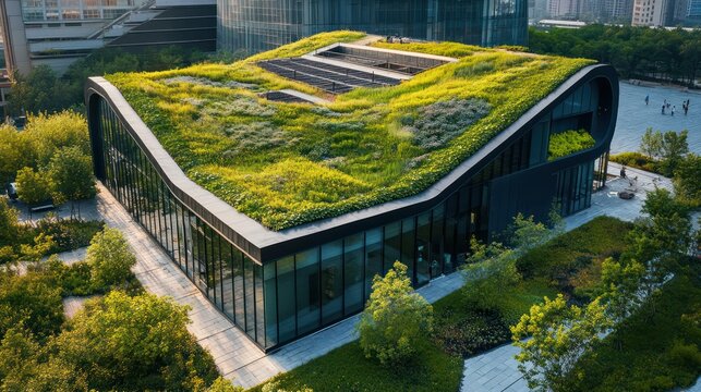 Green roofs transforming cityscapes, offering environmental benefits and sustainable architecture solutions.