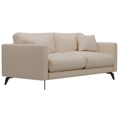 Fototapeta premium 3d render beige sofa home decor with transparent background