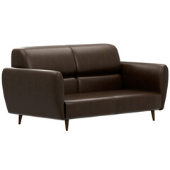 3d render brown sofa home decor with transparent background