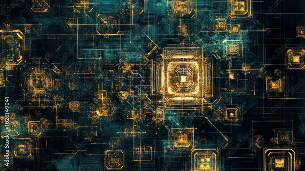 Poster elegant technology pattern art showcasing intricate graphics and modern design elements. a refined a