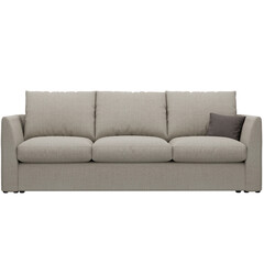 3d render gray sofa home decor with transparent background
