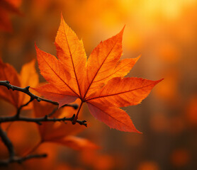 Naklejka premium Vibrant hues of orange illuminate the autumnal atmosphere with warm tones._00003_