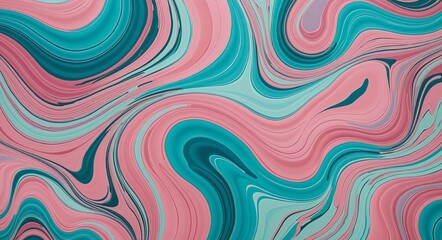 Obraz premium Bold Abstract Pattern with LightBlue, Cyan, and Pink Organic Shapes