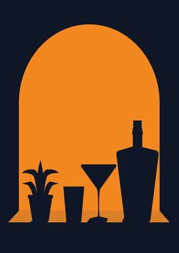 glass of champagne and cocktail