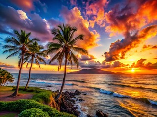 Stunning Silhouette Photography of Hawaii's Sunset Beaches and Palm Trees