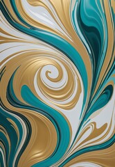 Glossy Abstract Wave Design with Khaki, Cyan, Aquamarine, Gold, and Goldenrod Shades