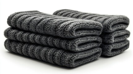 A cotton sock folded in half, isolated on white background. 