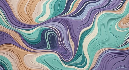 Obraz premium Bold Abstract Pattern with HoneyDew, Cyan, and Lavender Organic Shapes