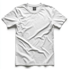 A cotton t-shirt folded flat, isolated on white background. 