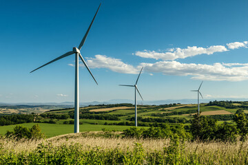Wind Turbines in a Picturesque Rural Landscape
