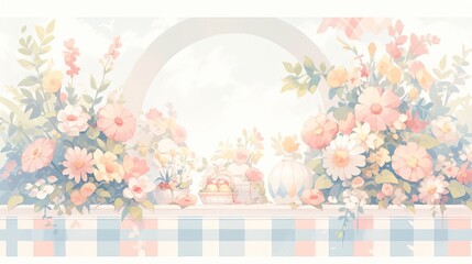 Vintage pastel colors, featuring nostalgic patterns such as checks, stripes and florals.