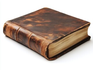 Obraz premium A hardcover notebook with a ribbon bookmark, isolated on white background. 