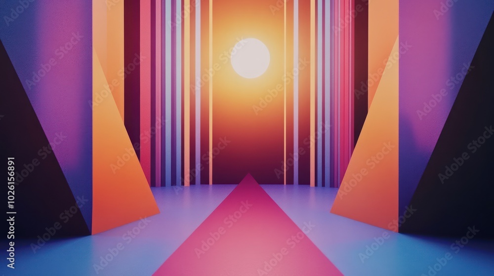 Poster geometric minimalist video background, blending the simplicity of minimalist design with structured 