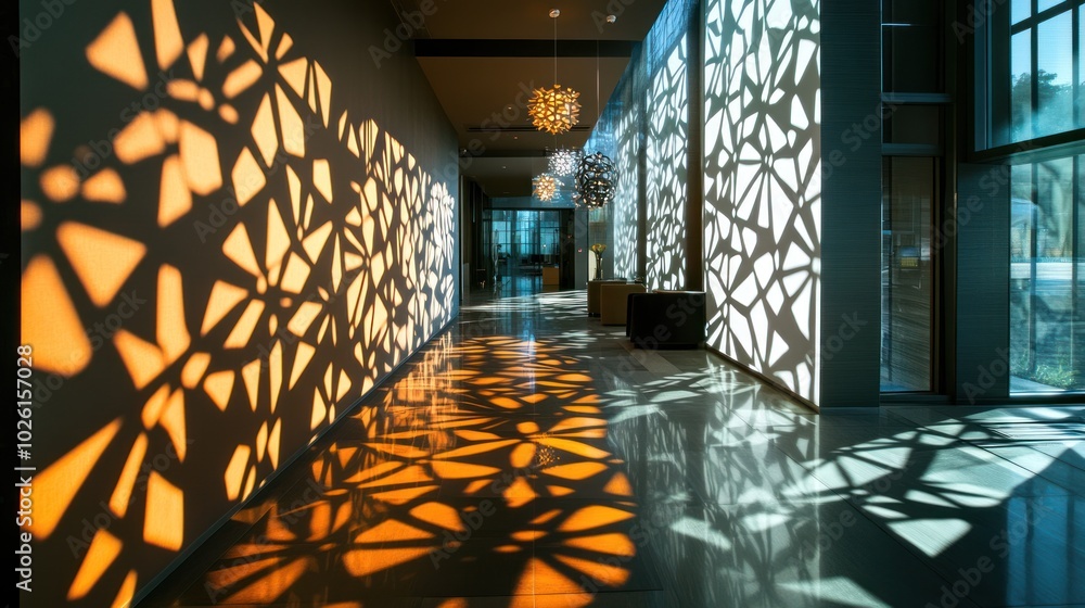 Poster geometric shadow patterns in modern interiors - applying geometric shadow patterns in modern interio