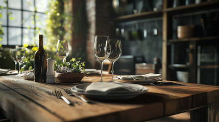 Elegant Table Setting with Multiple Courses