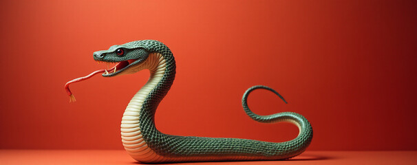 Obraz premium The Chinese New Year is marked by the presence of a snake as its zodiac animal figure._00001_