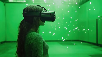 Green screen for virtual reality - Using green screens to create VR content, where real people can be seamlessly integrated into virtual environments, enhancing the immersive experience.