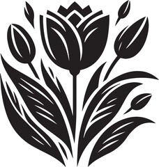Tulip silhouette black vector