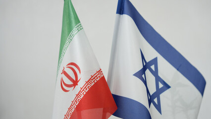 Iran and Israel flag. The conflict between Israel and Iran.