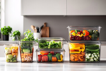 Fresh Vegetables in Clear Storage Containers: A Kitchen Organization Guide