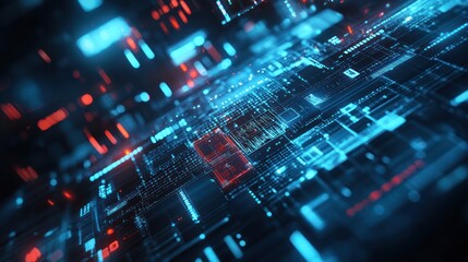 Obraz premium High-tech monochromatic digital background, using a single color palette to create a sleek, futuristic look that emphasizes technological sophistication