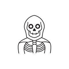 Skeleton for Halloween icon, Halloween skeleton logo, Vector Art Skeleton, Halloween skeleton icon vector illustration on white background.