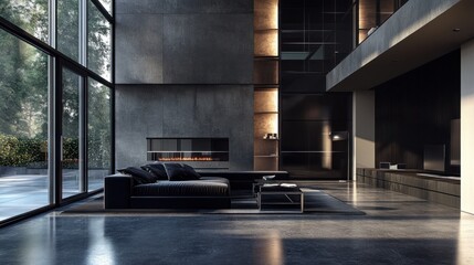 Fototapeta premium Metallic interior texture - Featuring sleek and reflective surfaces that add a modern, industrial feel to interior spaces, commonly used in high-end and contemporary designs.