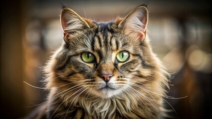 Fototapeta premium Ultrarealistic Portrait of an Old Cat with High Depth of Field for Pet Lovers and Animal Enthusiasts