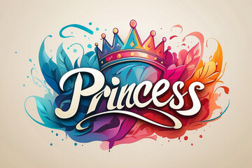 ai generative illustration of a birthday card princess